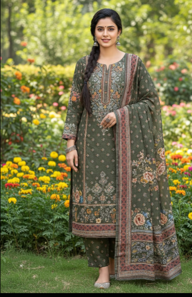 Here is the correct English title & description for a Doriya Lawn Suit