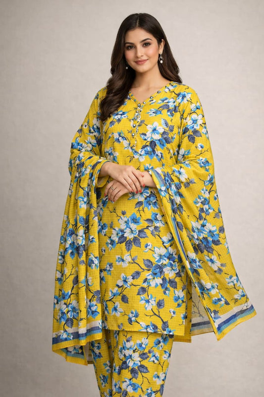 Premium Doria Lawn 3-Piece Suit for Women – Elegant Summer Collection